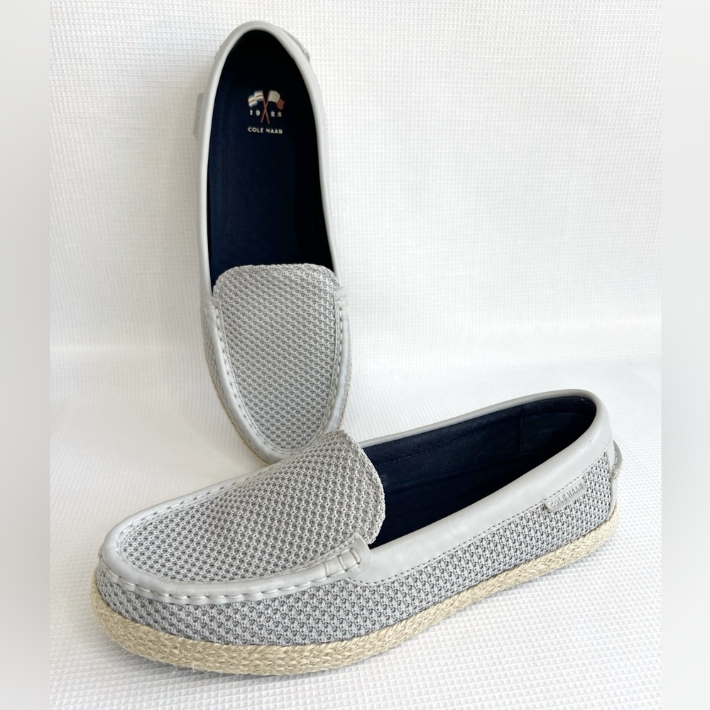 Cole Haan Women’s Nantucket Espadrille Comfort Slip On Loafers Gray Jute 9.5